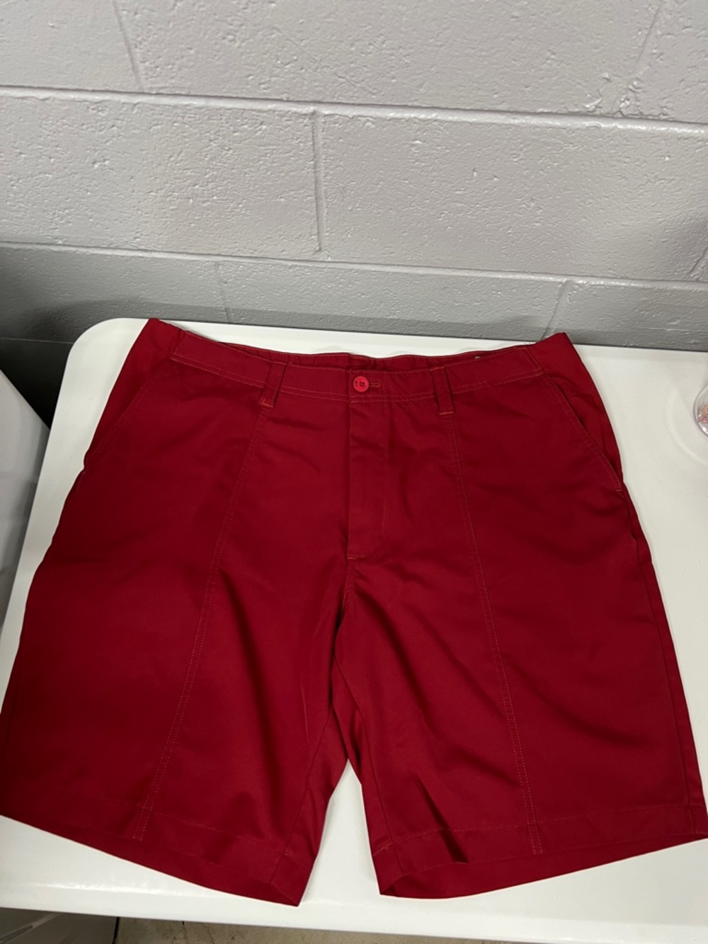 Haggar Men's Deep Red Flat Front Shorts